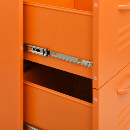 Drawer Cabinet Orange 80x35x101.5 cm Steel - OLBRIT