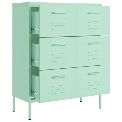 Drawer Cabinet Mint 80x35x101.5 cm Steel - OLBRIT