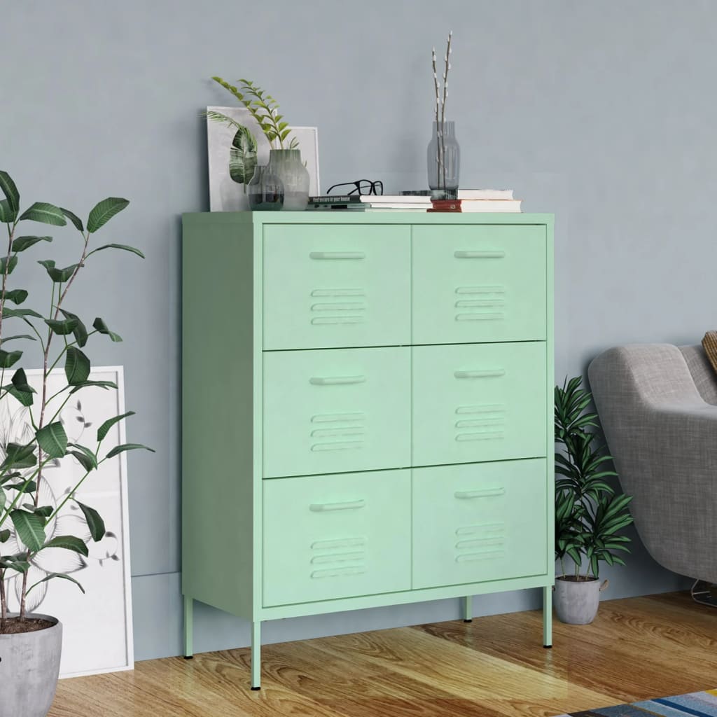 Drawer Cabinet Mint 80x35x101.5 cm Steel - OLBRIT