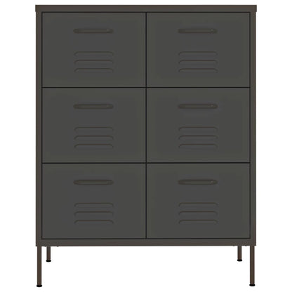 Drawer Cabinet Anthracite 80x35x101.5 cm Steel - OLBRIT