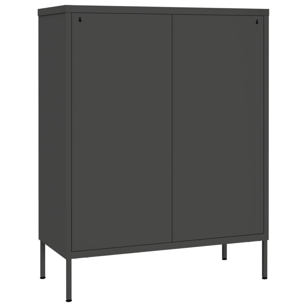 Drawer Cabinet Anthracite 80x35x101.5 cm Steel - OLBRIT