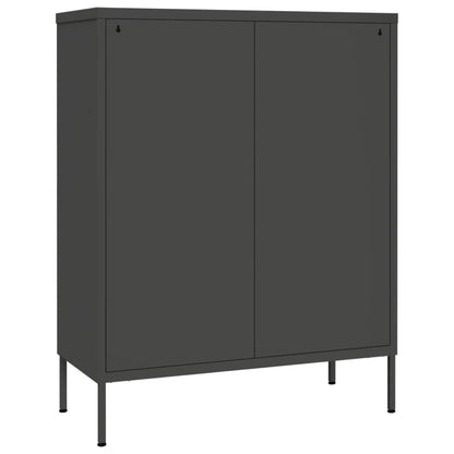 Drawer Cabinet Anthracite 80x35x101.5 cm Steel - OLBRIT