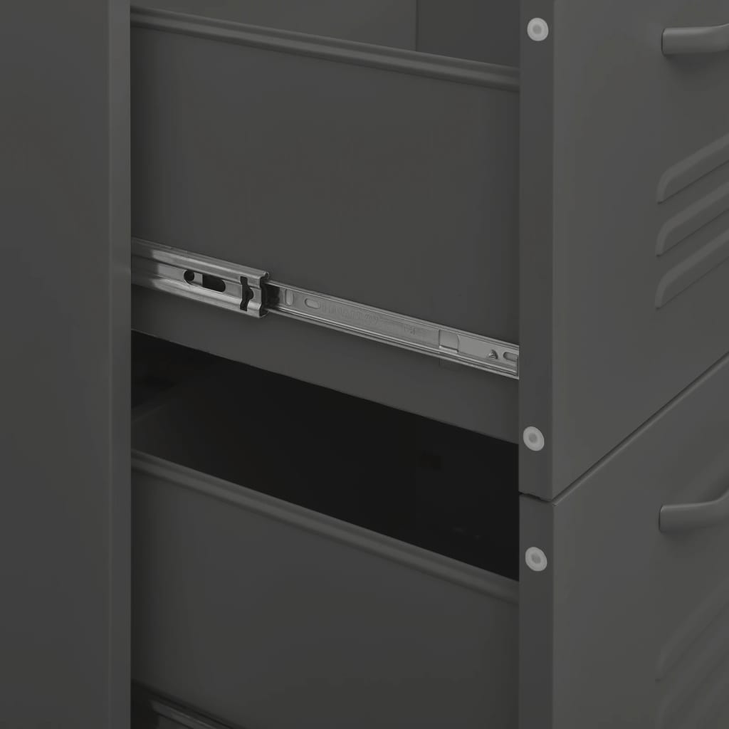 Drawer Cabinet Anthracite 80x35x101.5 cm Steel - OLBRIT