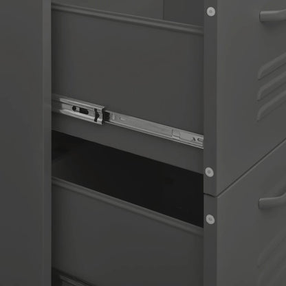 Drawer Cabinet Anthracite 80x35x101.5 cm Steel - OLBRIT