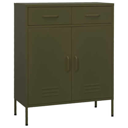 Storage Cabinet Olive Green 80x35x101.5 cm Steel - OLBRIT