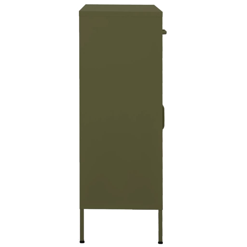 Storage Cabinet Olive Green 80x35x101.5 cm Steel - OLBRIT