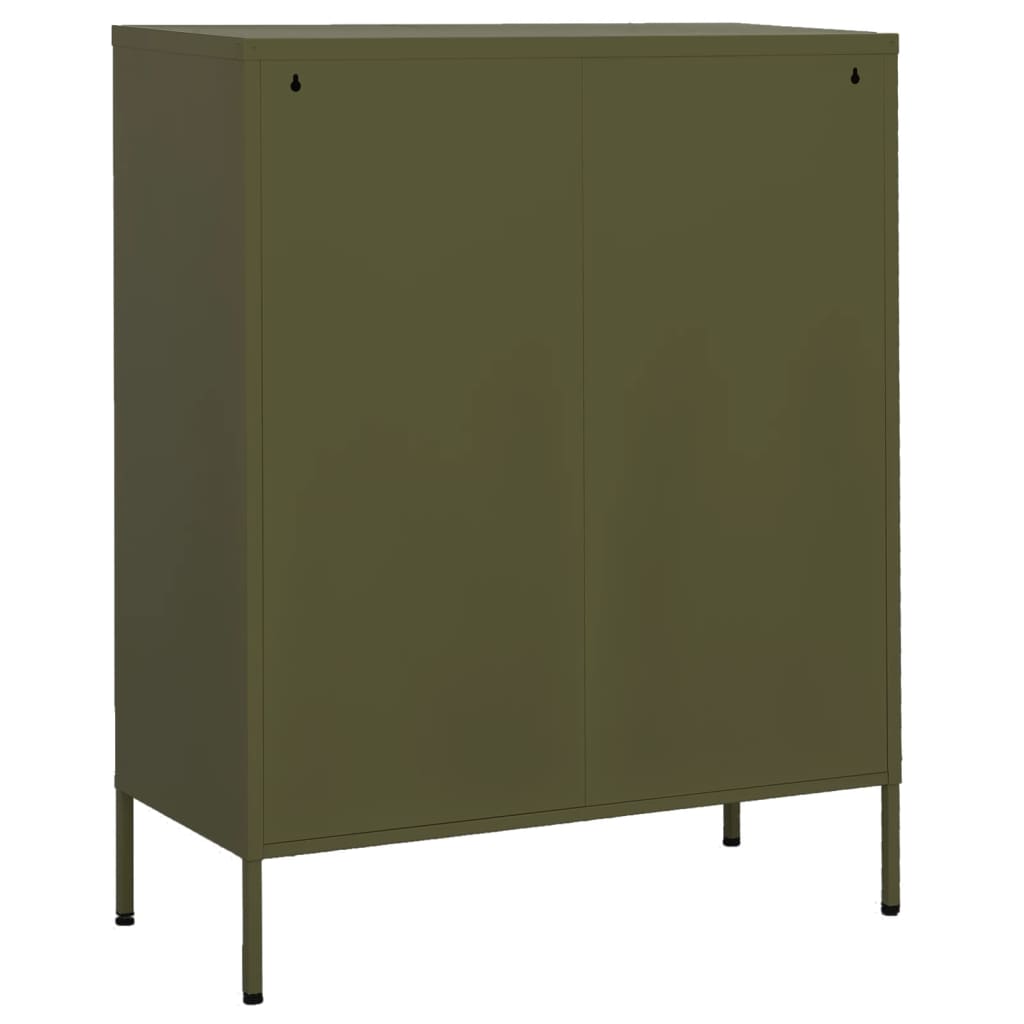 Storage Cabinet Olive Green 80x35x101.5 cm Steel - OLBRIT