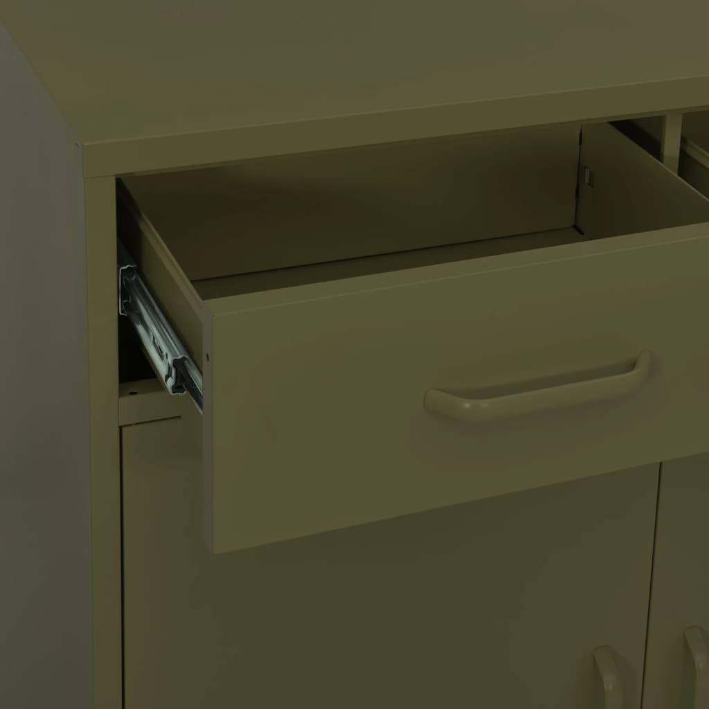 Storage Cabinet Olive Green 80x35x101.5 cm Steel - OLBRIT