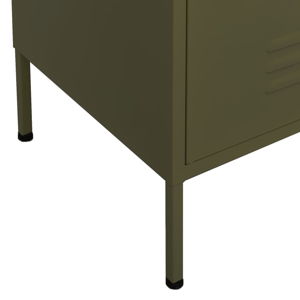 Storage Cabinet Olive Green 80x35x101.5 cm Steel - OLBRIT