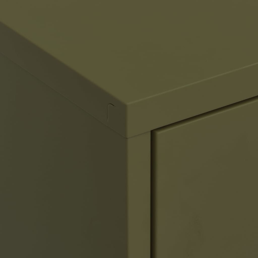 Storage Cabinet Olive Green 80x35x101.5 cm Steel - OLBRIT