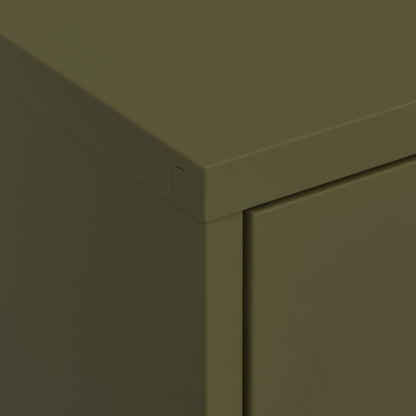 Storage Cabinet Olive Green 80x35x101.5 cm Steel - OLBRIT