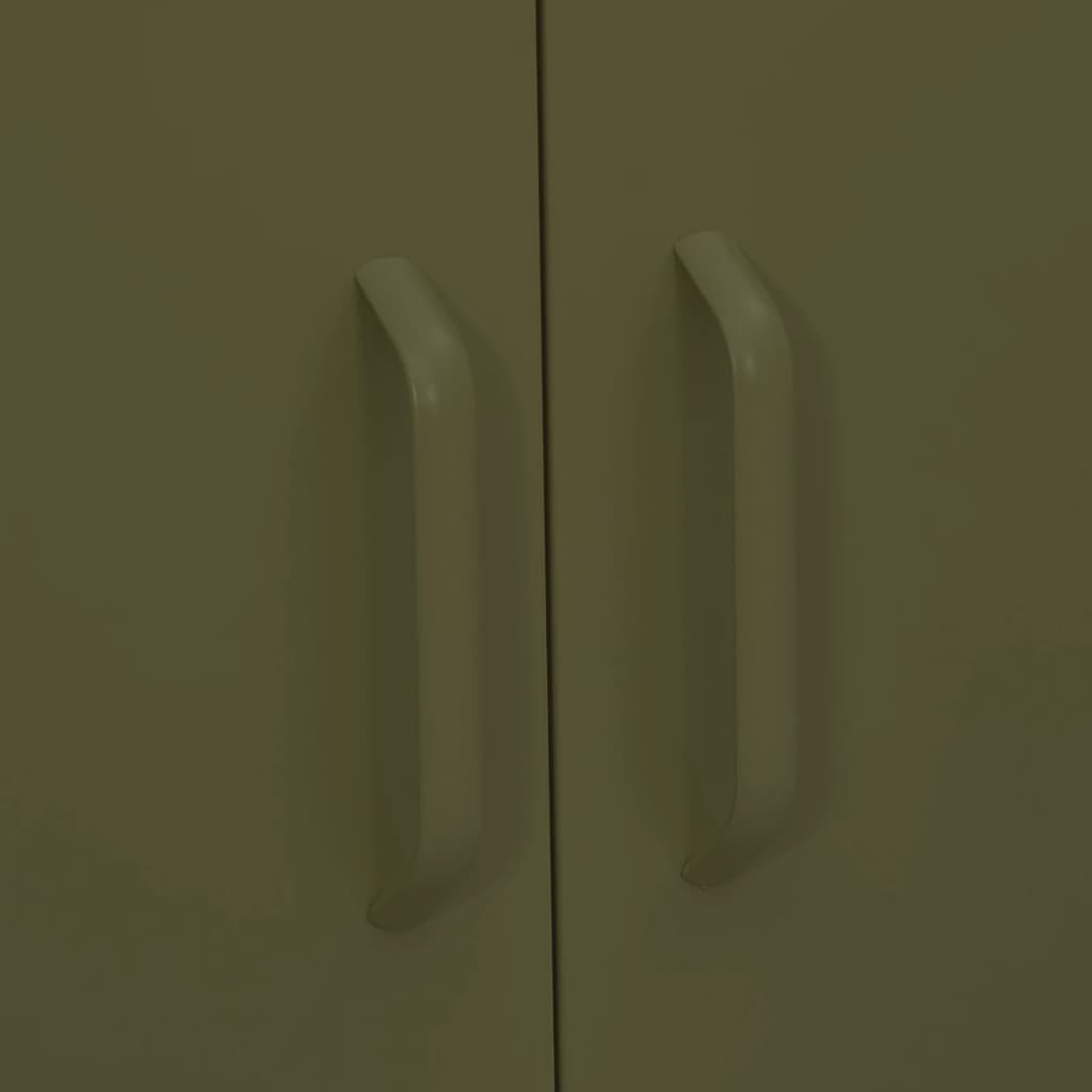Storage Cabinet Olive Green 80x35x101.5 cm Steel - OLBRIT