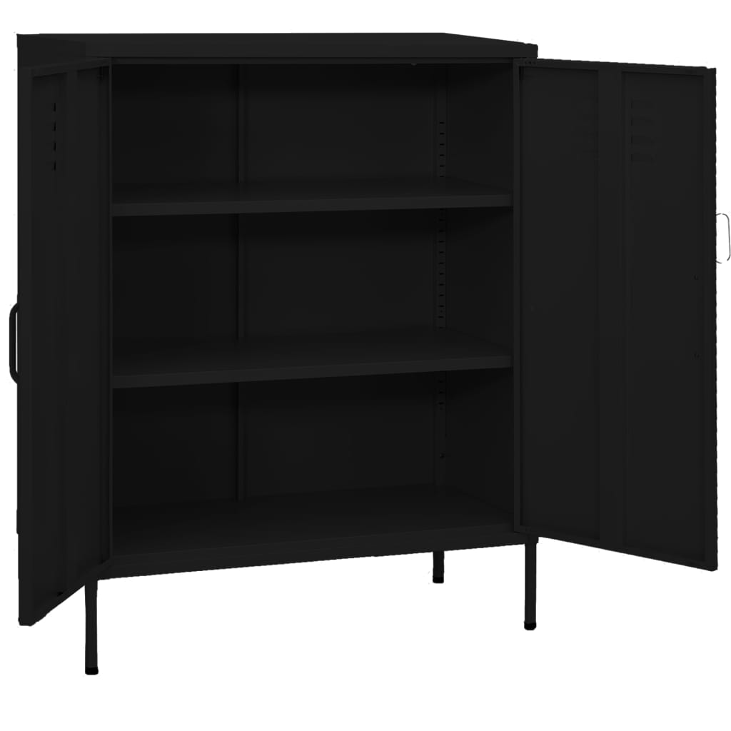 Storage Cabinet Black 80x35x101.5 cm Steel - OLBRIT