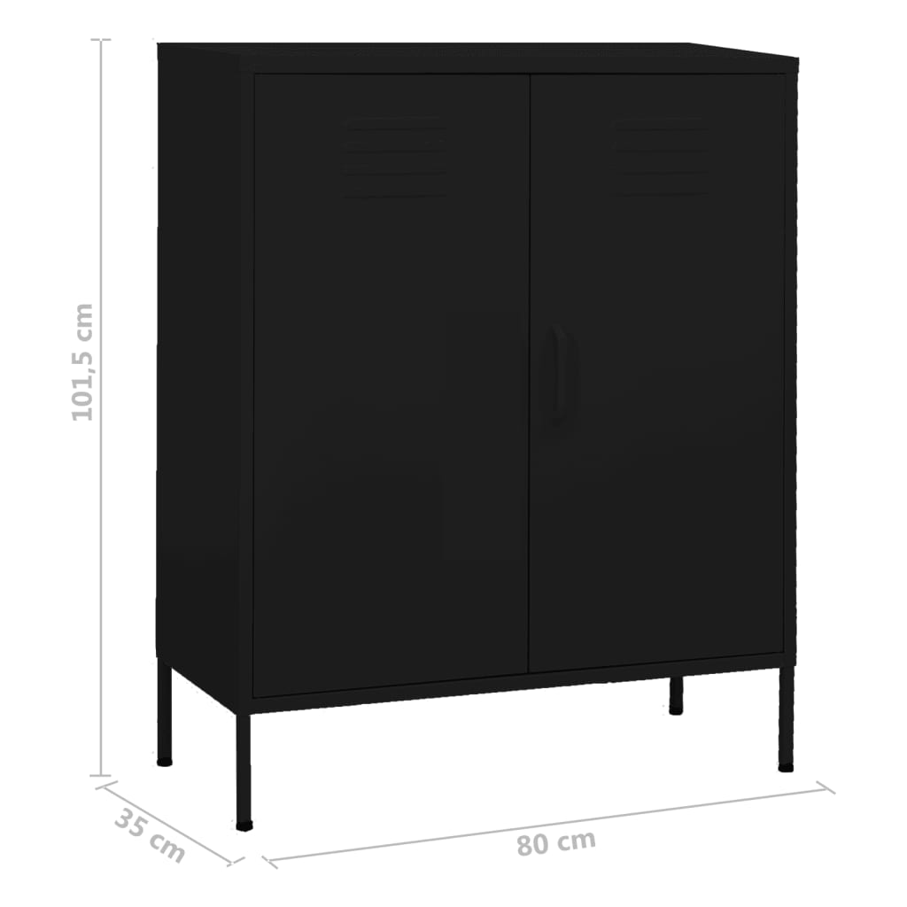 Storage Cabinet Black 80x35x101.5 cm Steel - OLBRIT