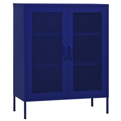 Storage Cabinet Navy Blue 80x35x101.5 cm Steel - OLBRIT