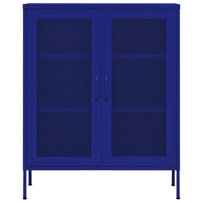 Storage Cabinet Navy Blue 80x35x101.5 cm Steel - OLBRIT