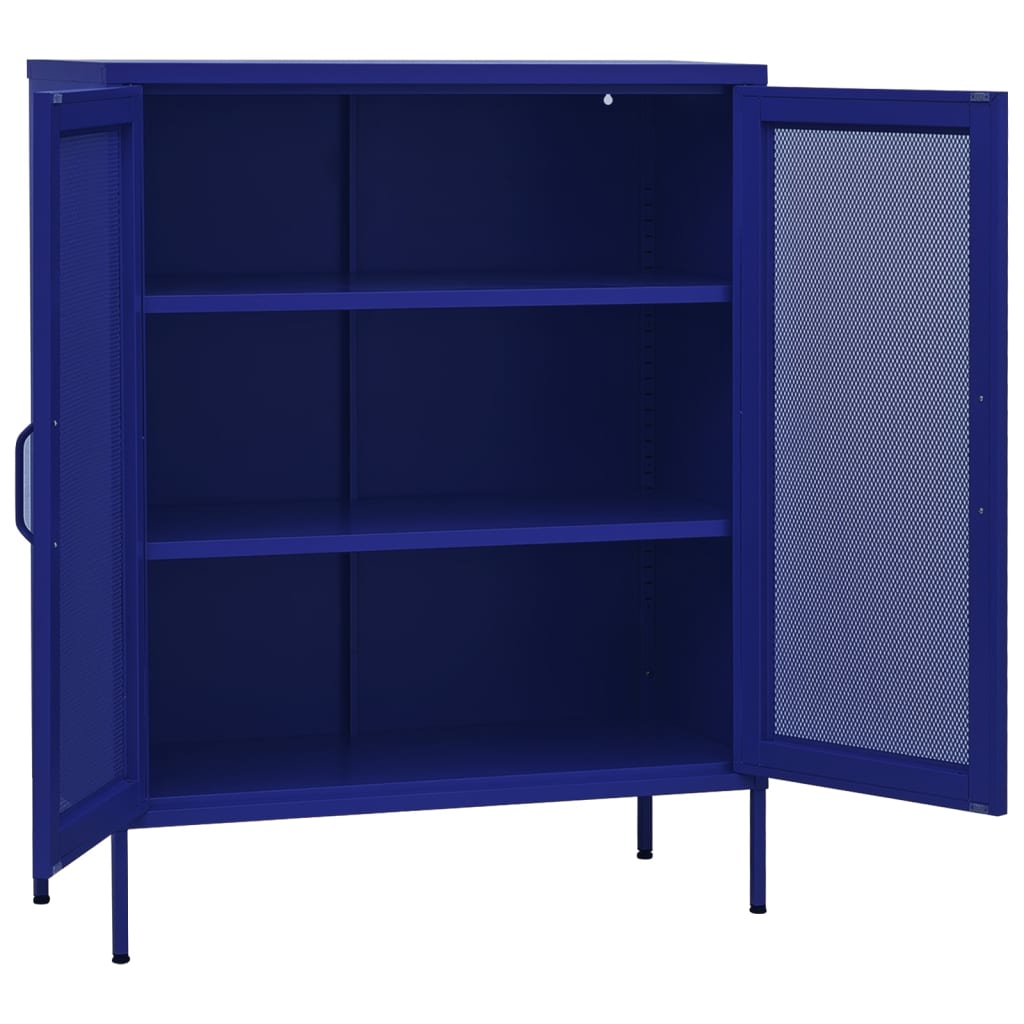 Storage Cabinet Navy Blue 80x35x101.5 cm Steel - OLBRIT