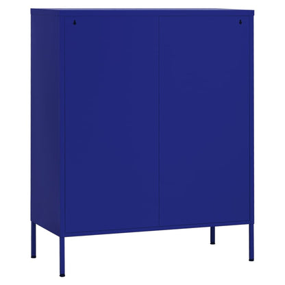 Storage Cabinet Navy Blue 80x35x101.5 cm Steel - OLBRIT