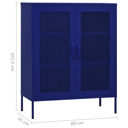 Storage Cabinet Navy Blue 80x35x101.5 cm Steel - OLBRIT