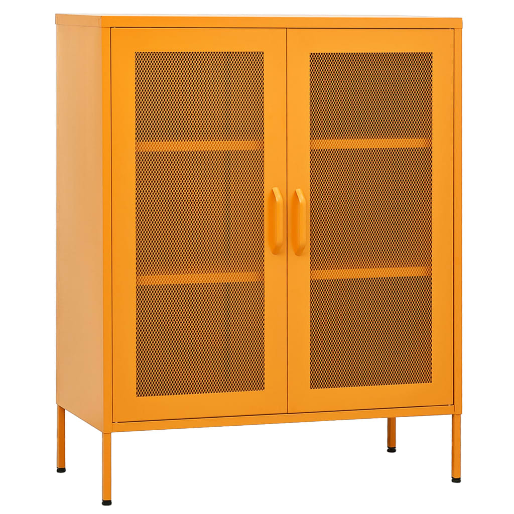 Storage Cabinet Mustard Yellow 80x35x101.5 cm Steel - OLBRIT