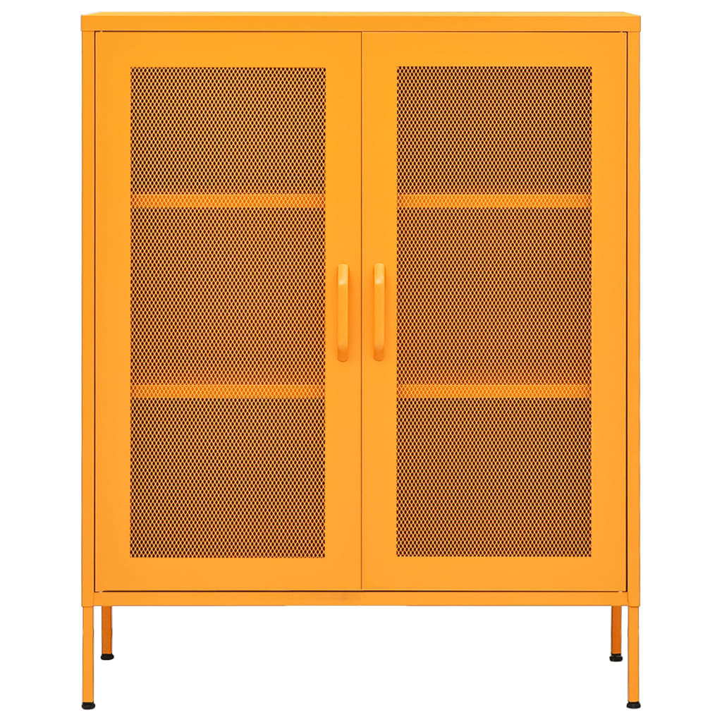 Storage Cabinet Mustard Yellow 80x35x101.5 cm Steel - OLBRIT