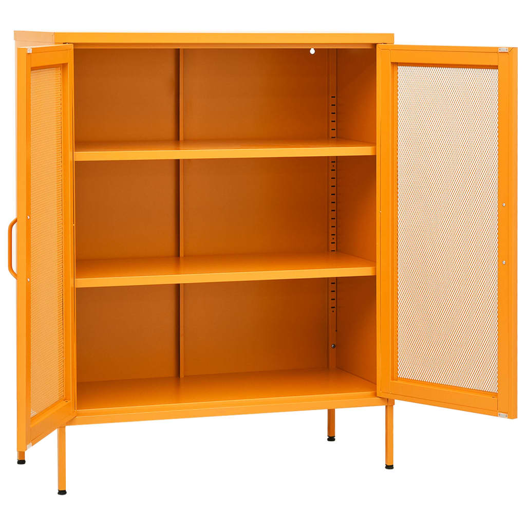 Storage Cabinet Mustard Yellow 80x35x101.5 cm Steel - OLBRIT