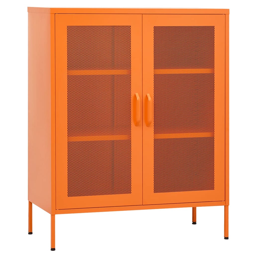 Storage Cabinet Orange 80x35x101.5 cm Steel - OLBRIT