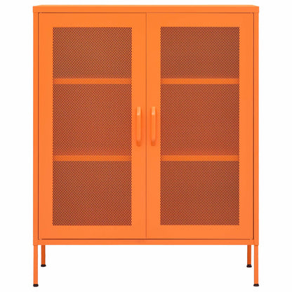 Storage Cabinet Orange 80x35x101.5 cm Steel - OLBRIT