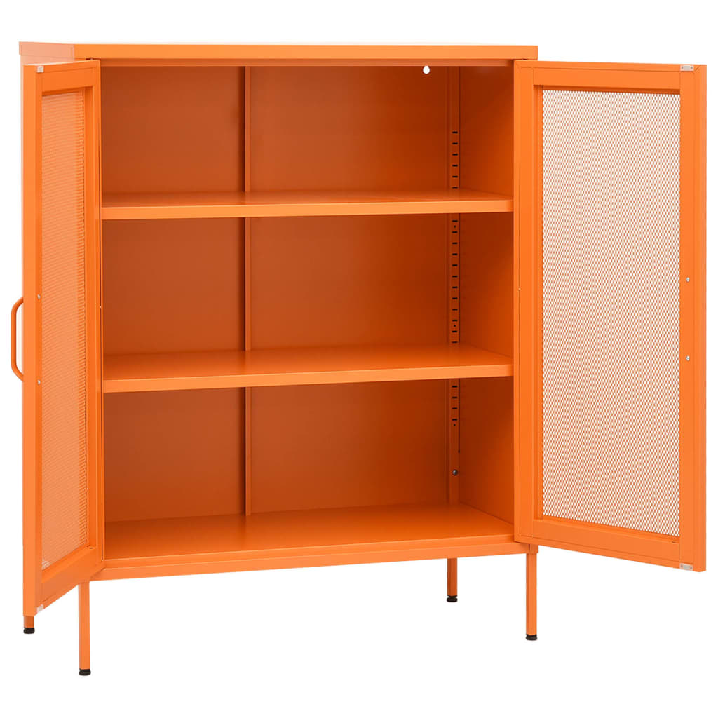 Storage Cabinet Orange 80x35x101.5 cm Steel - OLBRIT