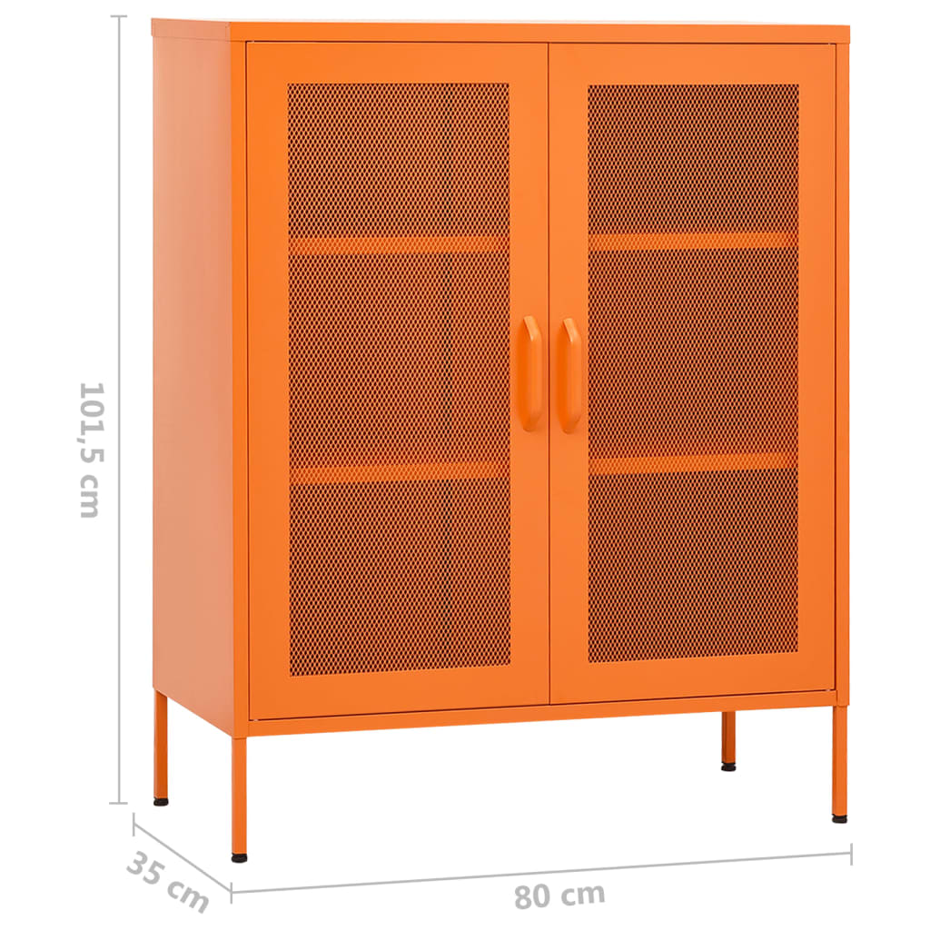 Storage Cabinet Orange 80x35x101.5 cm Steel - OLBRIT