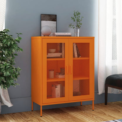 Storage Cabinet Orange 80x35x101.5 cm Steel - OLBRIT