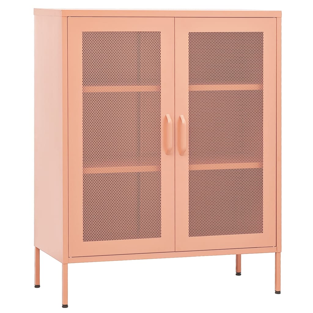 Storage Cabinet Pink 80x35x101.5 cm Steel - OLBRIT