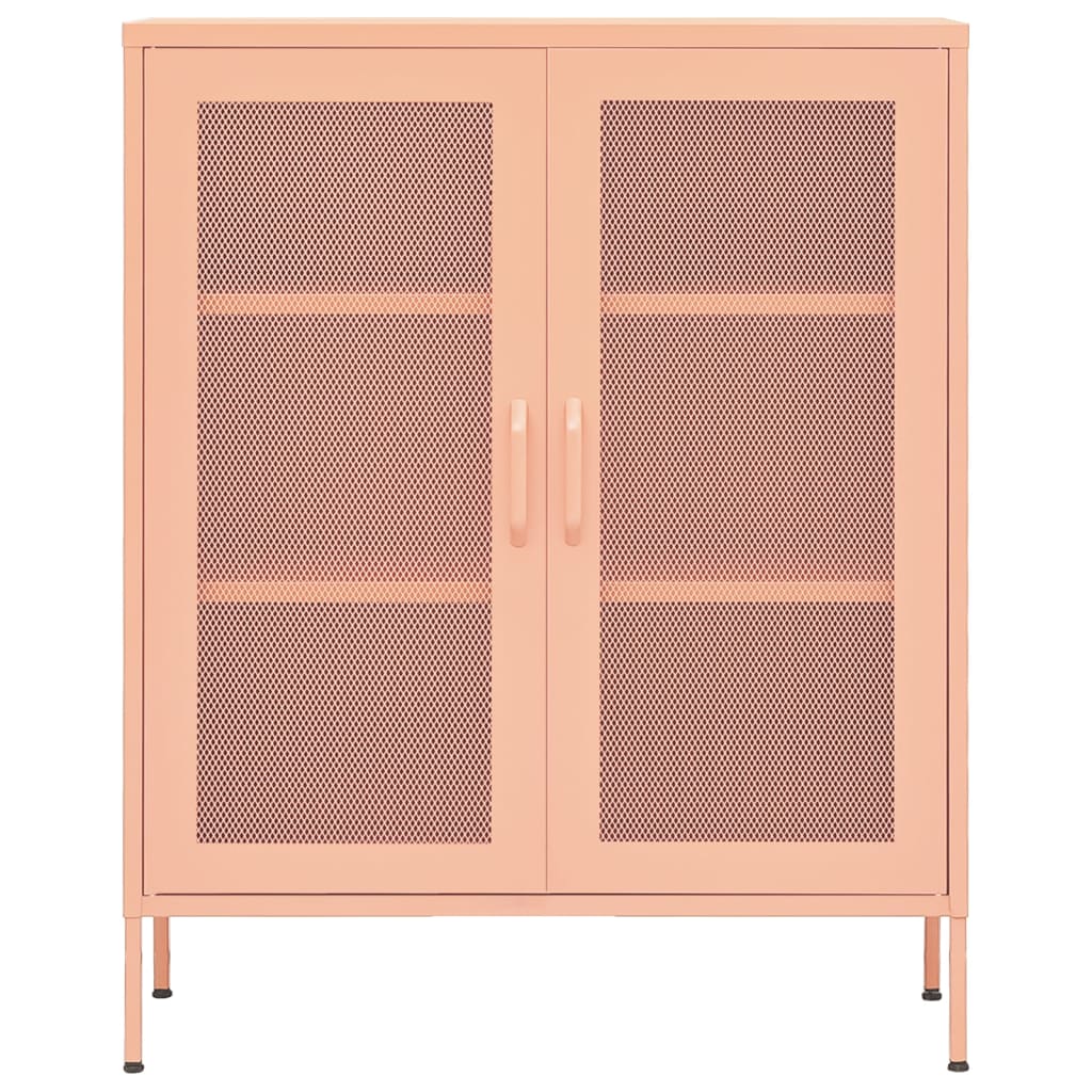 Storage Cabinet Pink 80x35x101.5 cm Steel - OLBRIT