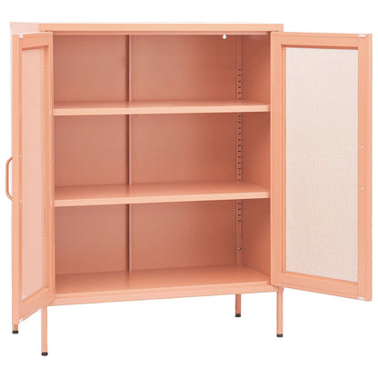 Storage Cabinet Pink 80x35x101.5 cm Steel - OLBRIT