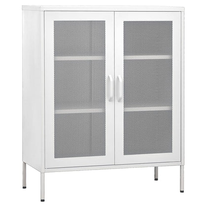 Storage Cabinet White 80x35x101.5 cm Steel - OLBRIT