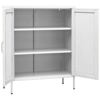 Storage Cabinet White 80x35x101.5 cm Steel - OLBRIT