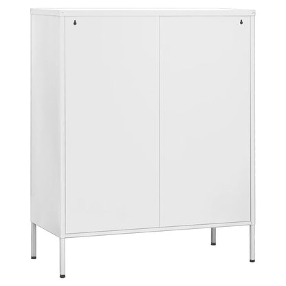 Storage Cabinet White 80x35x101.5 cm Steel - OLBRIT