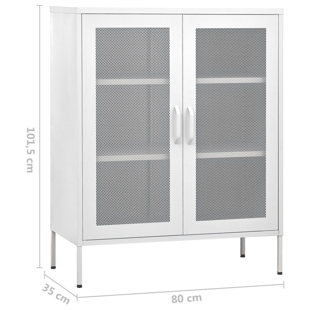 Storage Cabinet White 80x35x101.5 cm Steel - OLBRIT