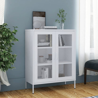 Storage Cabinet White 80x35x101.5 cm Steel - OLBRIT