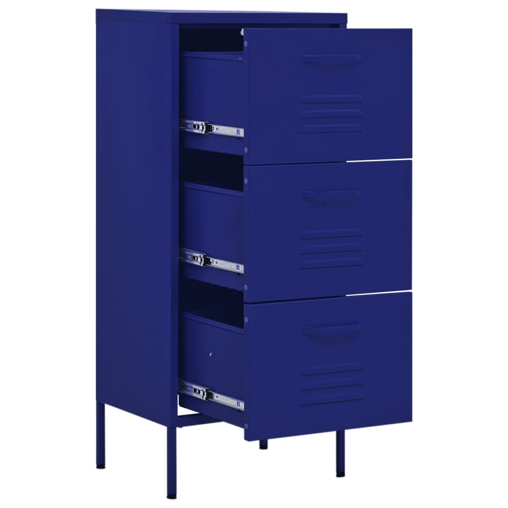 Storage Cabinet Navy Blue 42.5x35x101.5 cm Steel - OLBRIT