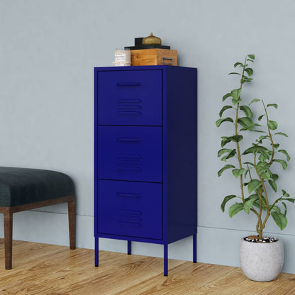 Storage Cabinet Navy Blue 42.5x35x101.5 cm Steel - OLBRIT