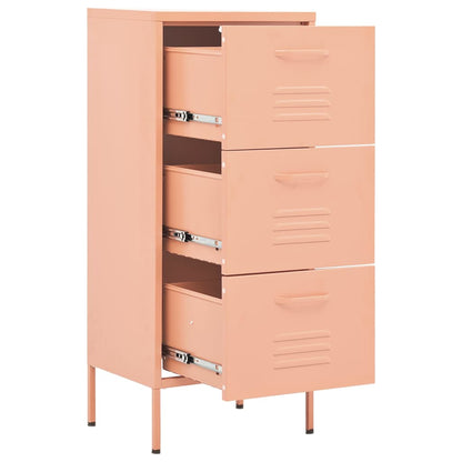 Storage Cabinet Pink 42.5x35x101.5 cm Steel - OLBRIT