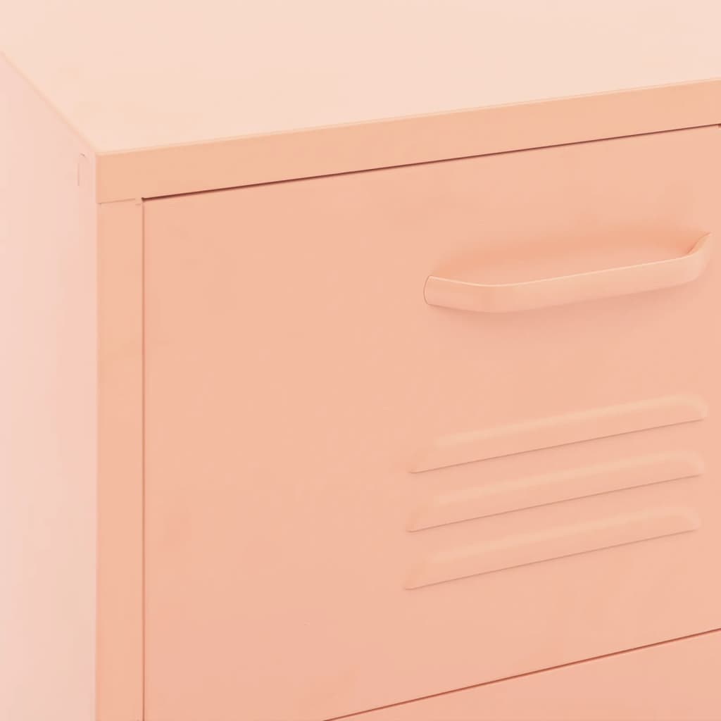 Storage Cabinet Pink 42.5x35x101.5 cm Steel - OLBRIT