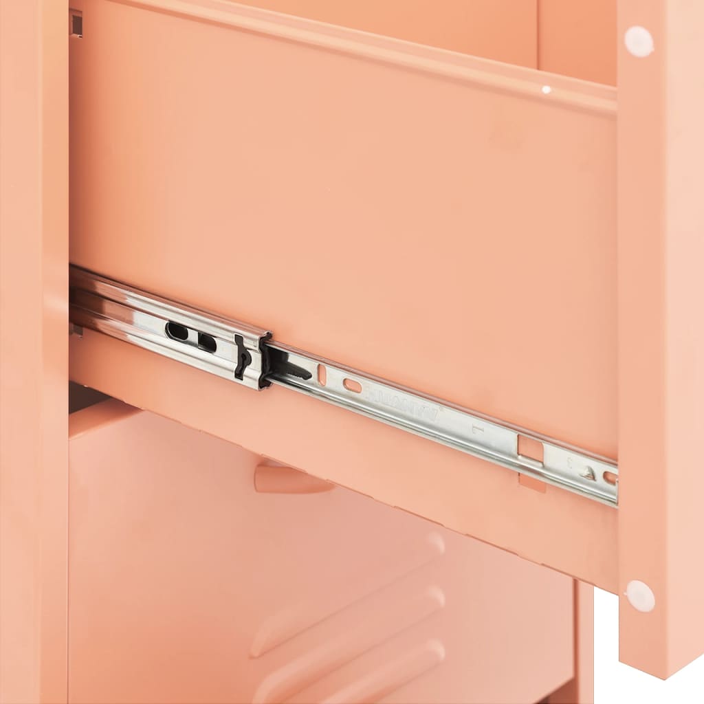 Storage Cabinet Pink 42.5x35x101.5 cm Steel - OLBRIT