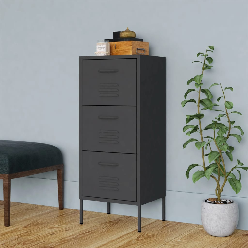 Storage Cabinet Anthracite 42.5x35x101.5 cm Steel - OLBRIT