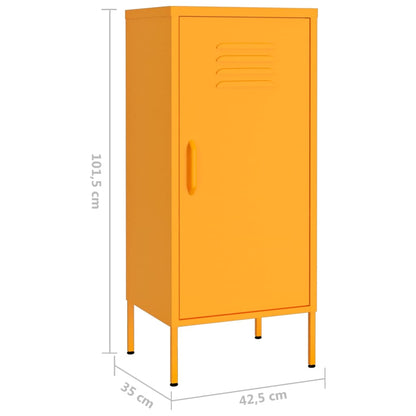 Storage Cabinet Mustard Yellow 42.5x35x101.5 cm Steel - OLBRIT