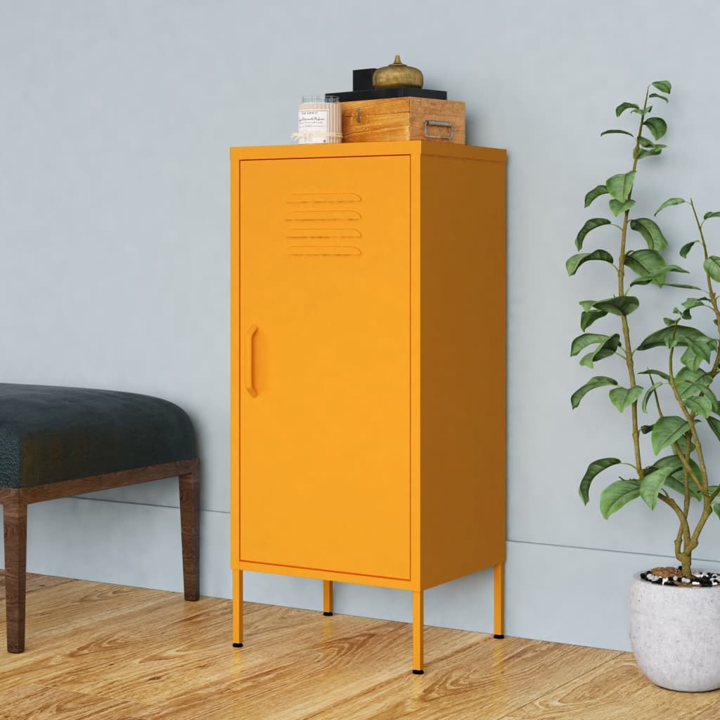 Storage Cabinet Mustard Yellow 42.5x35x101.5 cm Steel - OLBRIT