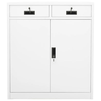 Office Cabinet White 90x40x102 cm Steel - OLBRIT