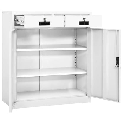 Office Cabinet White 90x40x102 cm Steel - OLBRIT