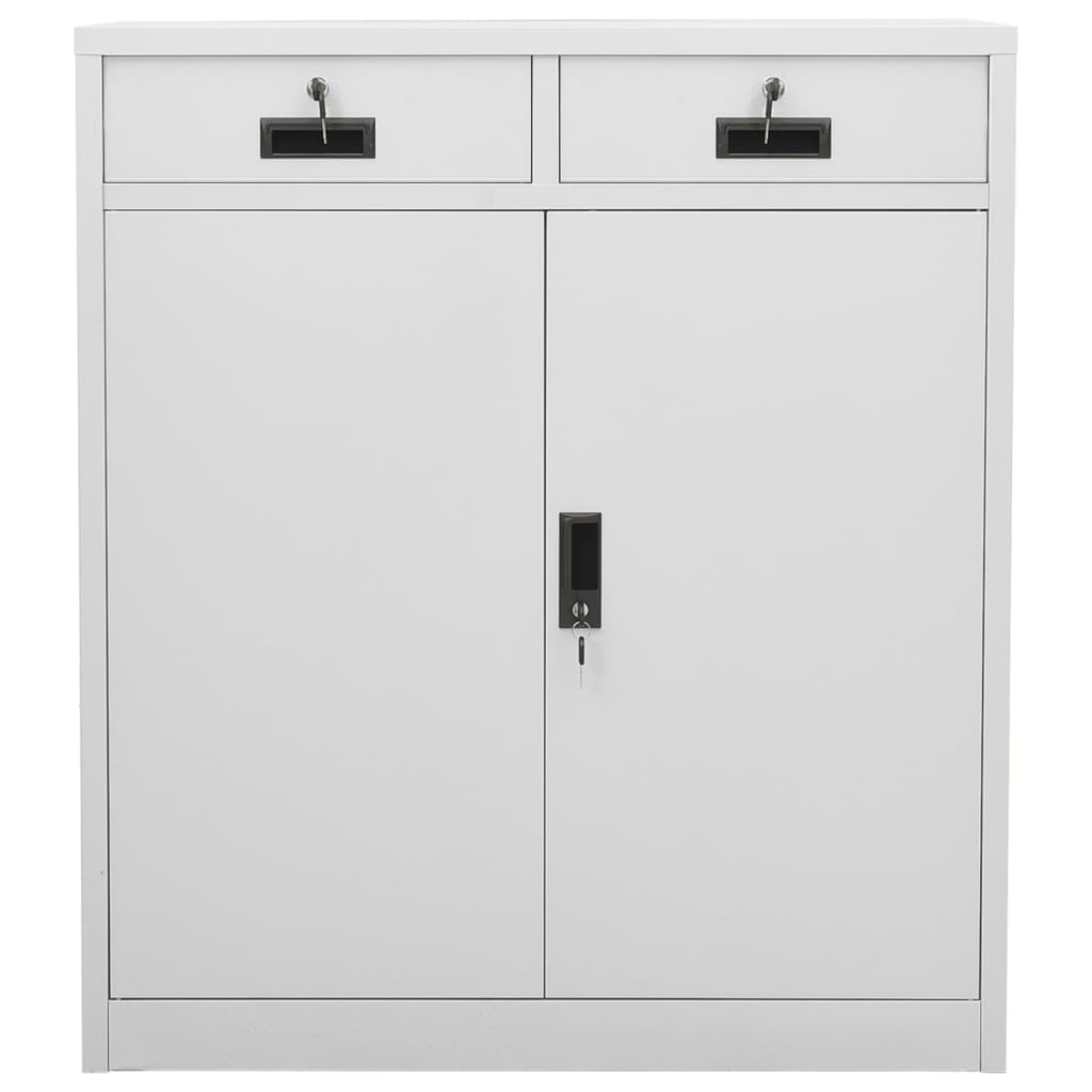 Office Cabinet Light Grey 90x40x102 cm Steel - OLBRIT